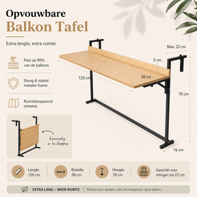Ophangbareklapbare Balkon Tafel