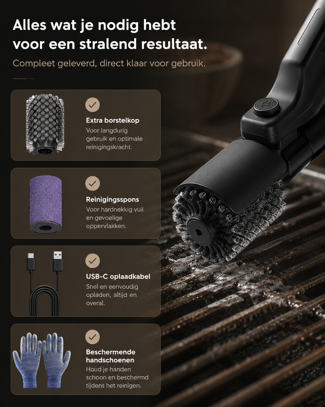Cozy-Essentials™ I Elektrische Grill Borstel