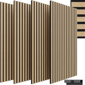 Acoustic Panels Wood 120 x 60 x 2.1cm Set of 4, 3D Wall Panels, Wood Look - Sound-absorbing Wall Covering, Acoustic Panels