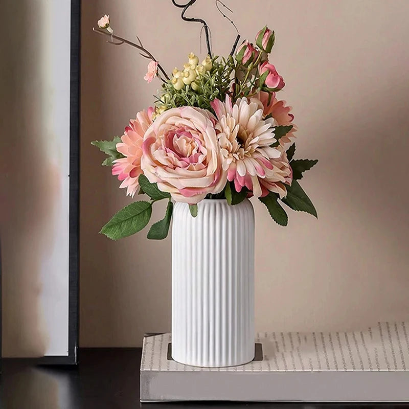 Ribbed Black Vase