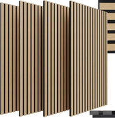 Acoustic Panels Wood 120 x 60 x 2.1cm Set of 4, 3D Wall Panels, Wood Look - Sound-absorbing Wall Covering, Acoustic Panels