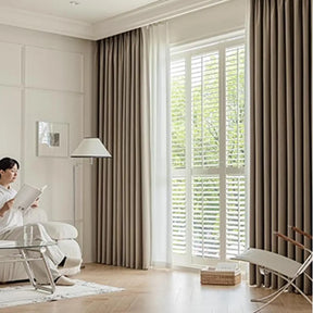 Verdunkelungsvorhang in Leinenoptik