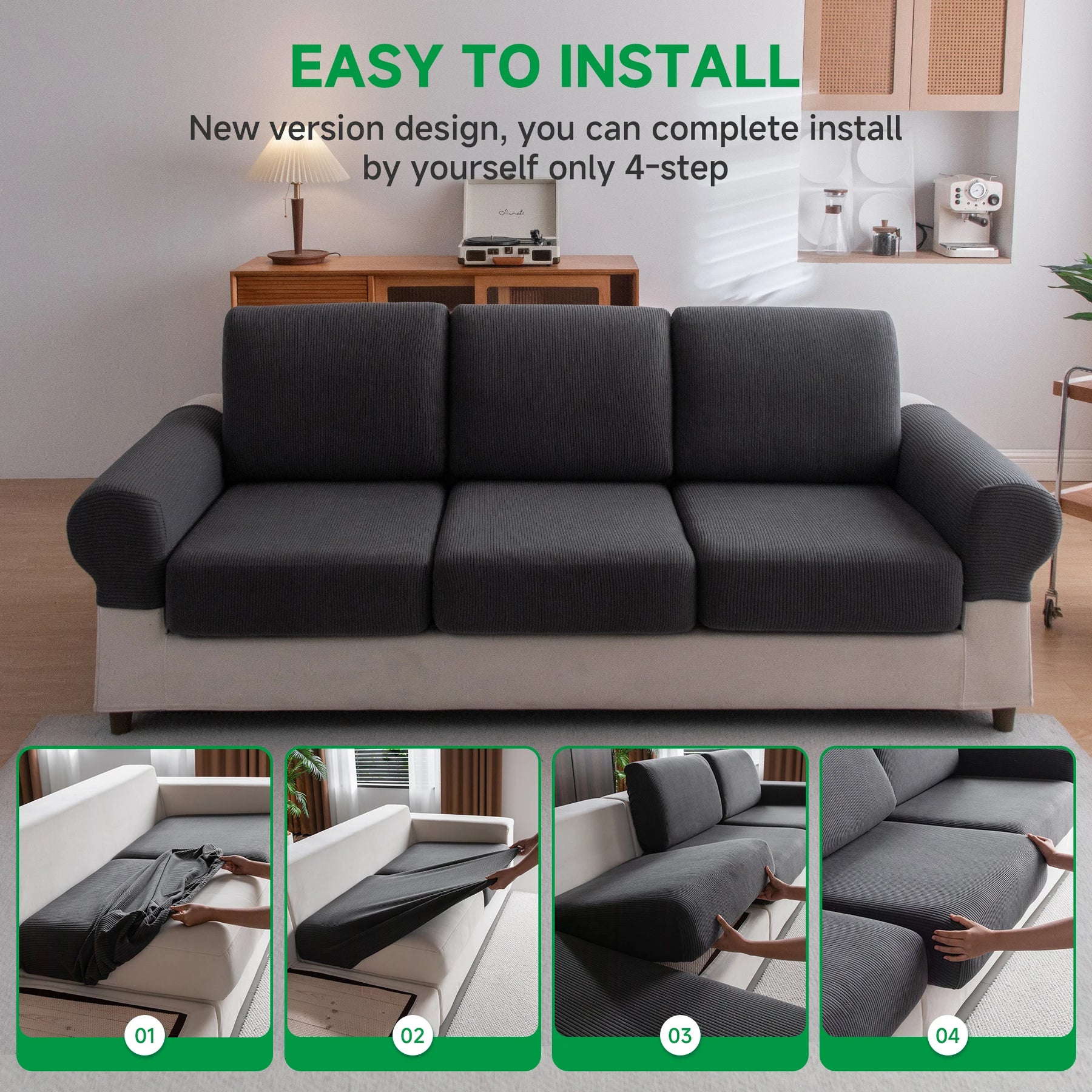 1 Pieza Waterproof Sofa Cover Luxury Adjustable Elastic Couch Cover for Living Room Sofa Seat Cover 1 2 3 4 Seater L Shaped