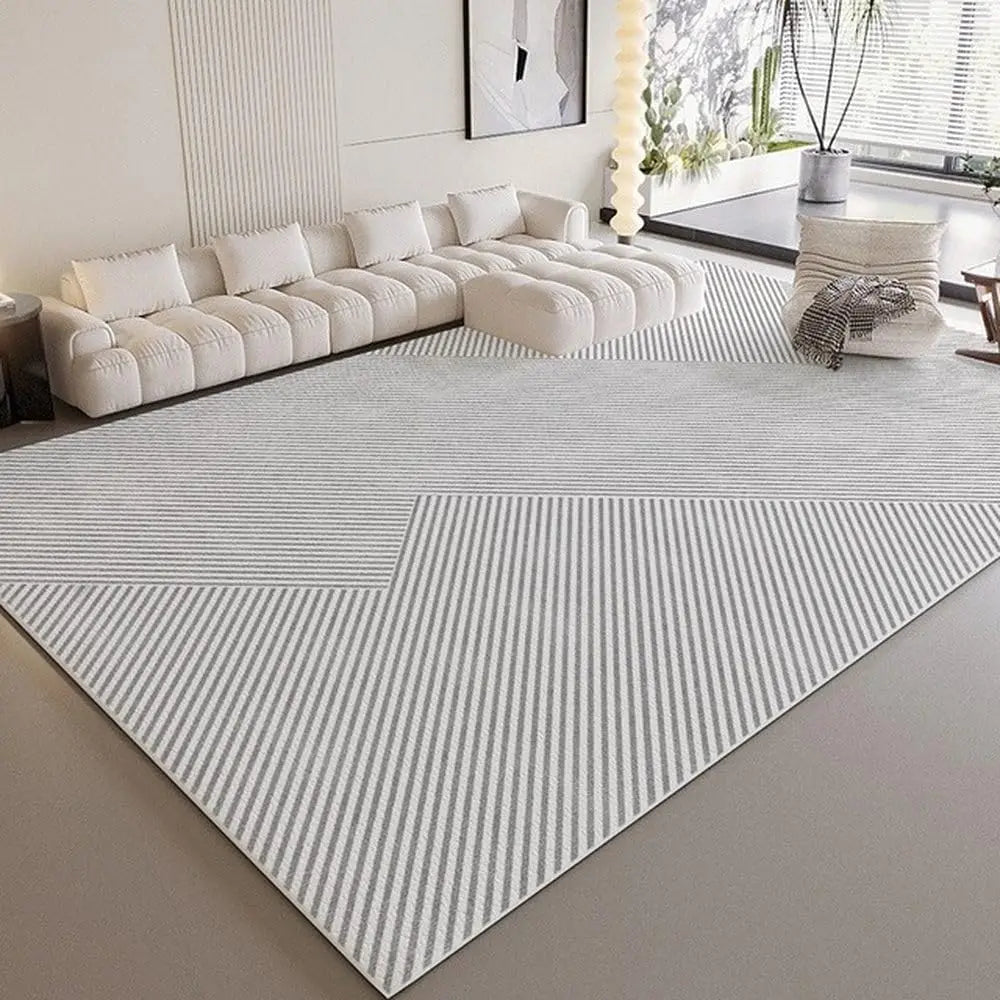 Striped Low-Pile Area Rug