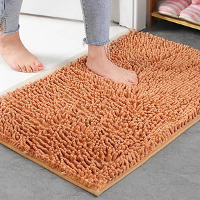 Chenille-Badezimmerteppich, rutschfeste Badematte, weich und komfortabel, flauschig, Wohnzimmer, Tür, Badezimmer, saugfähige Fußmatte