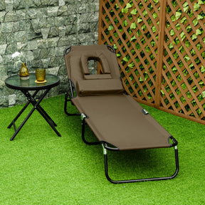 Foldable Sun Lounger with Cushion
