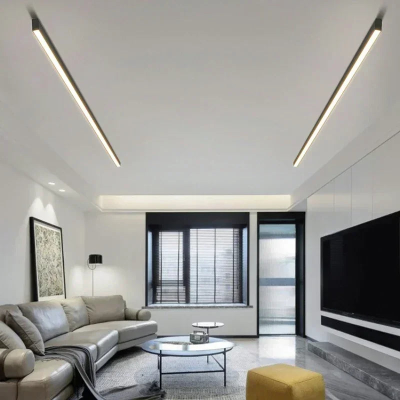 No main light lighting strip linear light minimalist bedroom led lighting background wall ceiling living room ceiling light