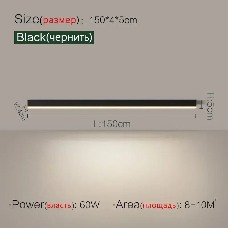 No main light lighting strip linear light minimalist bedroom led lighting background wall ceiling living room ceiling light
