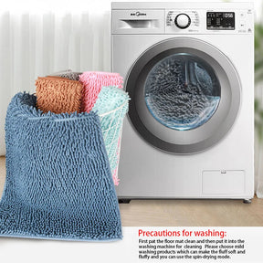 Chenille-Badezimmerteppich, rutschfeste Badematte, weich und komfortabel, flauschig, Wohnzimmer, Tür, Badezimmer, saugfähige Fußmatte