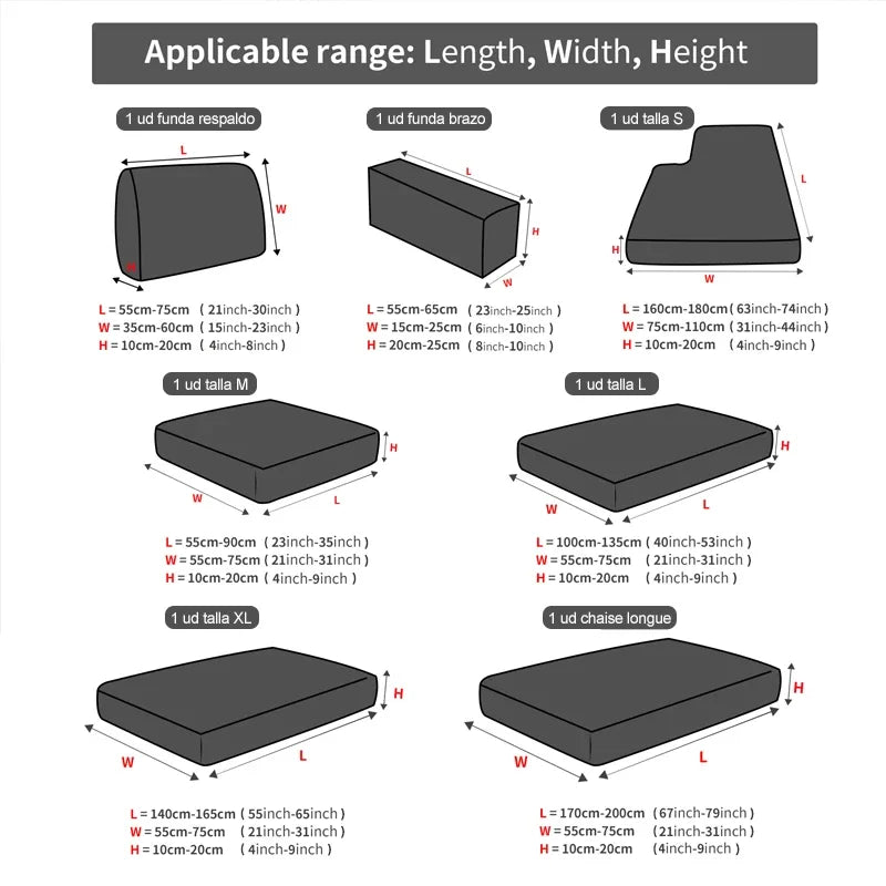 1 Pieza Waterproof Sofa Cover Luxury Adjustable Elastic Couch Cover for Living Room Sofa Seat Cover 1 2 3 4 Seater L Shaped