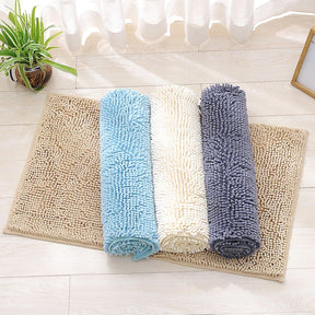 Chenille-Badezimmerteppich, rutschfeste Badematte, weich und komfortabel, flauschig, Wohnzimmer, Tür, Badezimmer, saugfähige Fußmatte