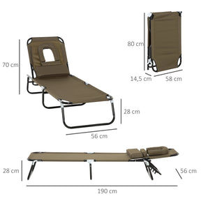 Foldable Sun Lounger with Cushion