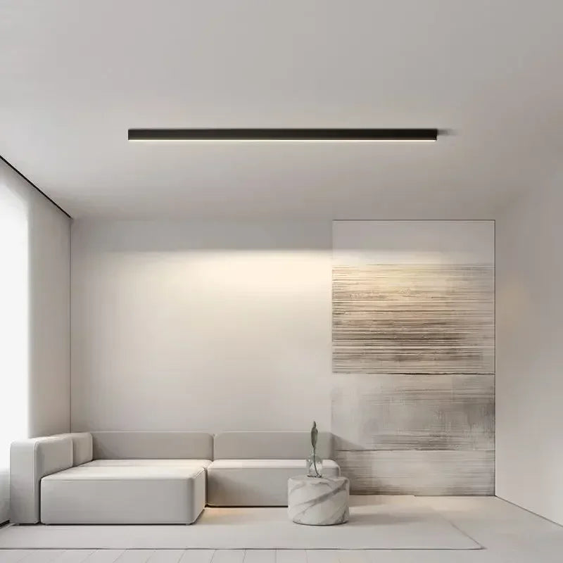 No main light lighting strip linear light minimalist bedroom led lighting background wall ceiling living room ceiling light
