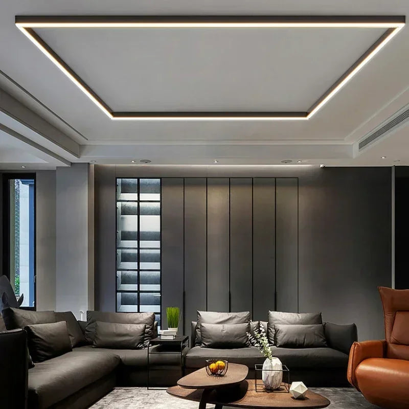No main light lighting strip linear light minimalist bedroom led lighting background wall ceiling living room ceiling light