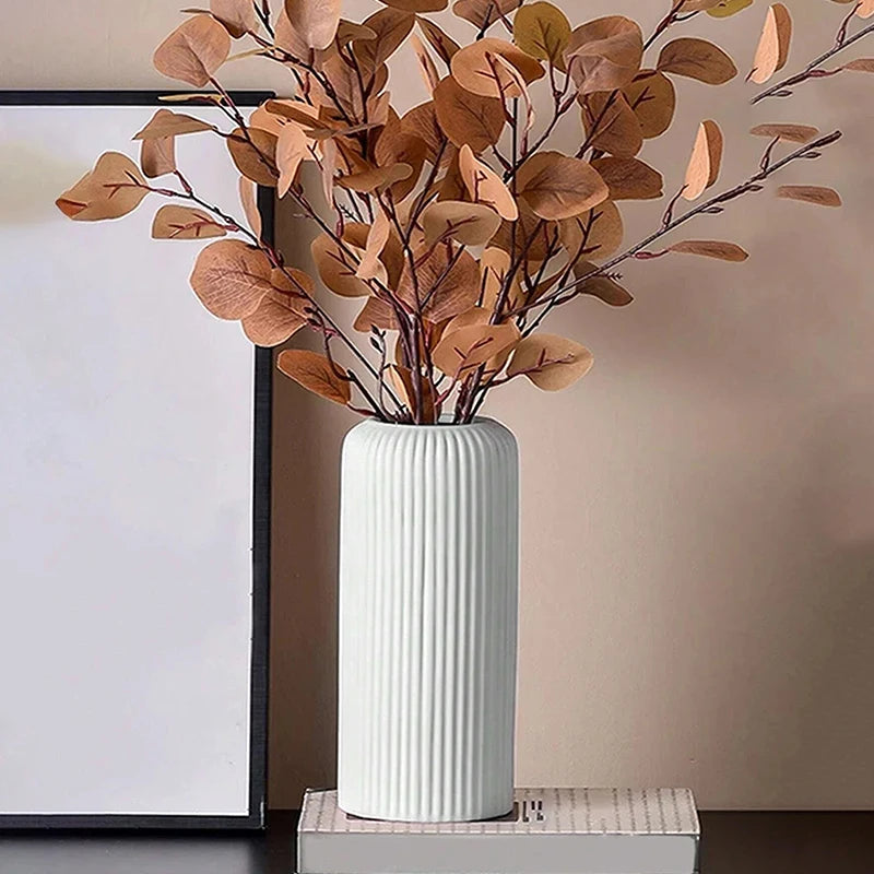 Ribbed Black Vase