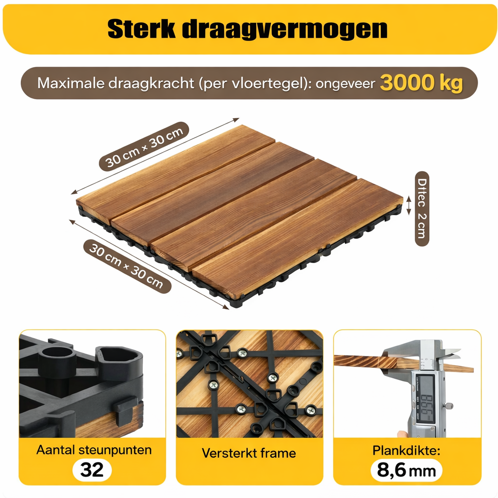Natural Wooden Deck Tiles
