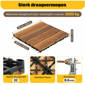 Natural Wooden Deck Tiles